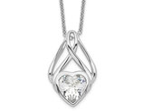 'Wrapped Around My Heart' Pendant Necklace in Sterling Silver with Synthetic Cubic Zirconia